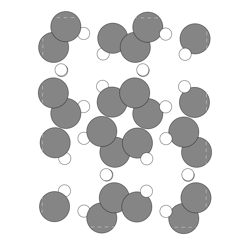 Render of unit cell of the investigated benzene crystal